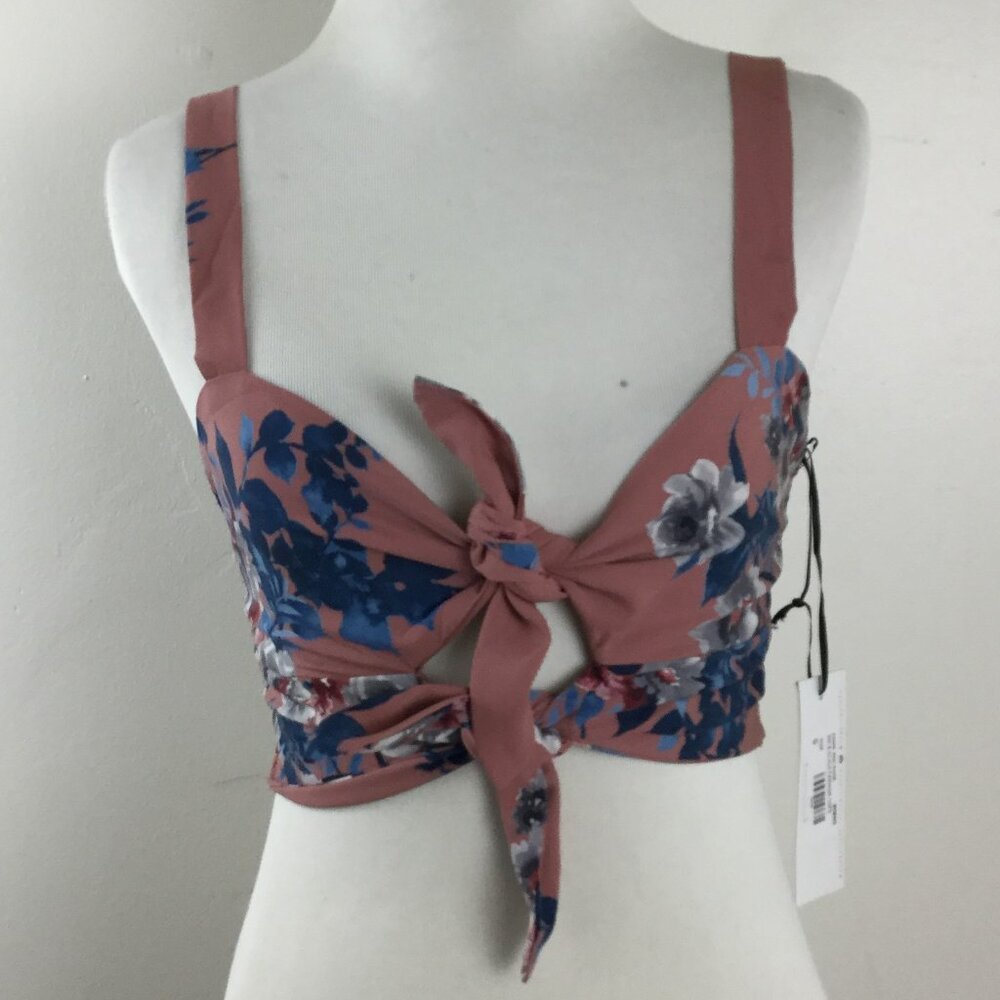 NEW Sage The Label Tie Cropped Floral Top s